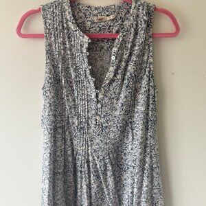 Faherty Isha dress in a blue and white floral pattern